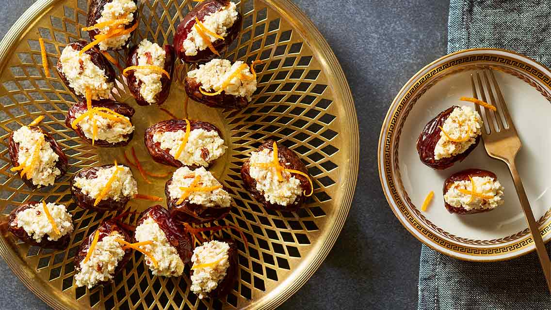 pecan and goat cheese stuffed dates