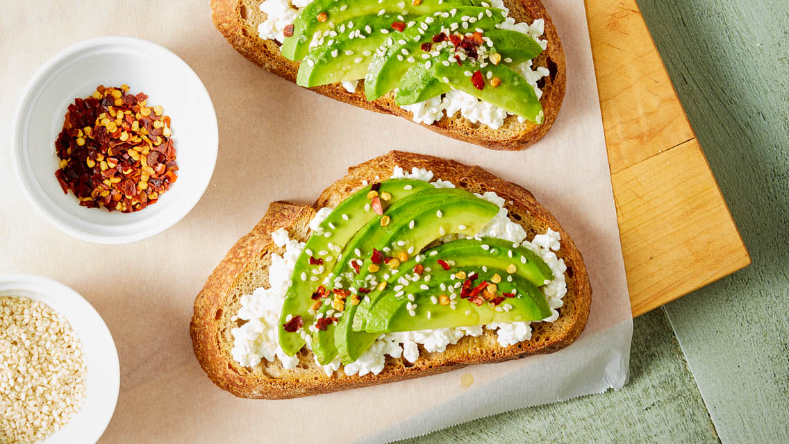 avocado and cottage cheese toast