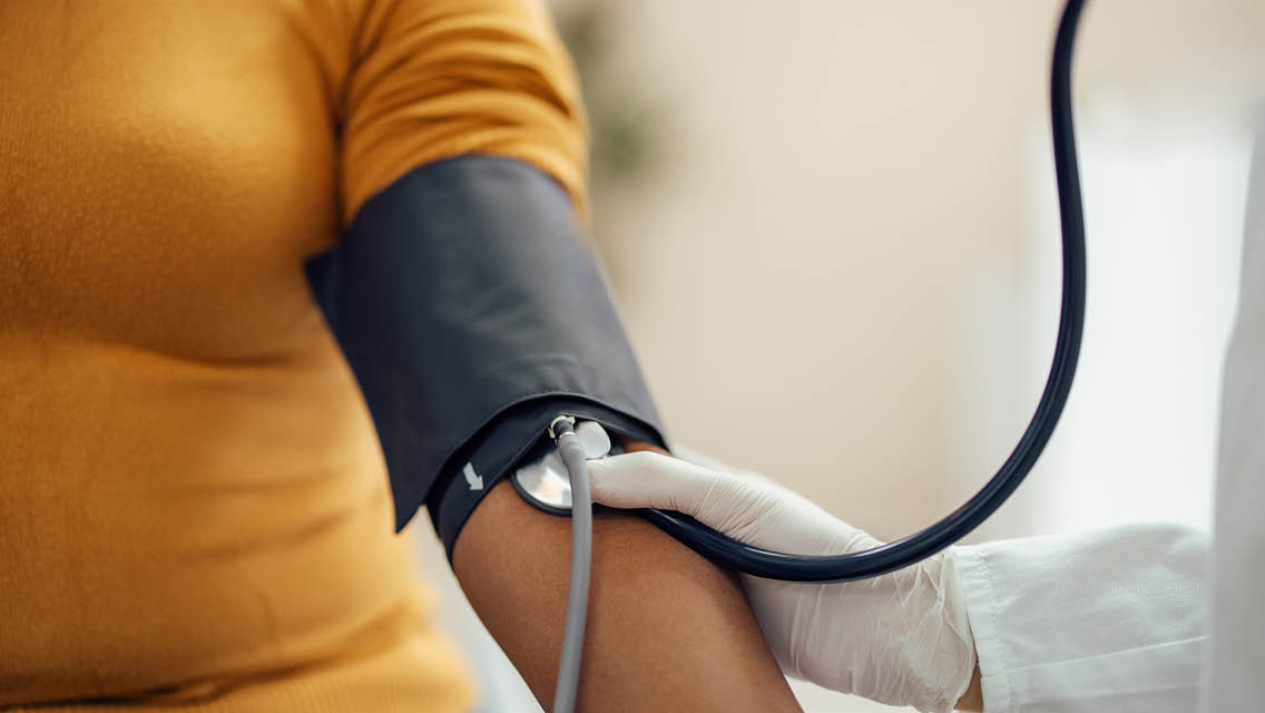 a person gets their blood pressure checked?