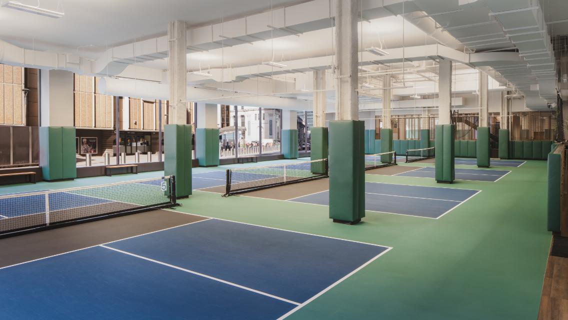 indoor pickleball courts at Penn 1