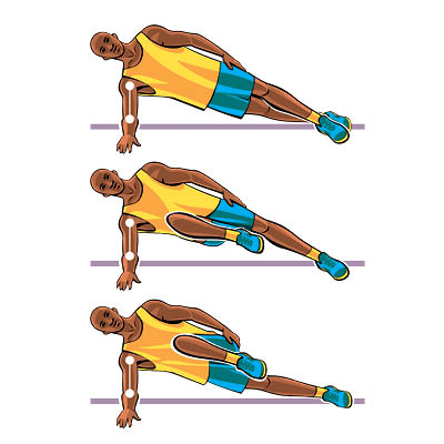 side plank with march