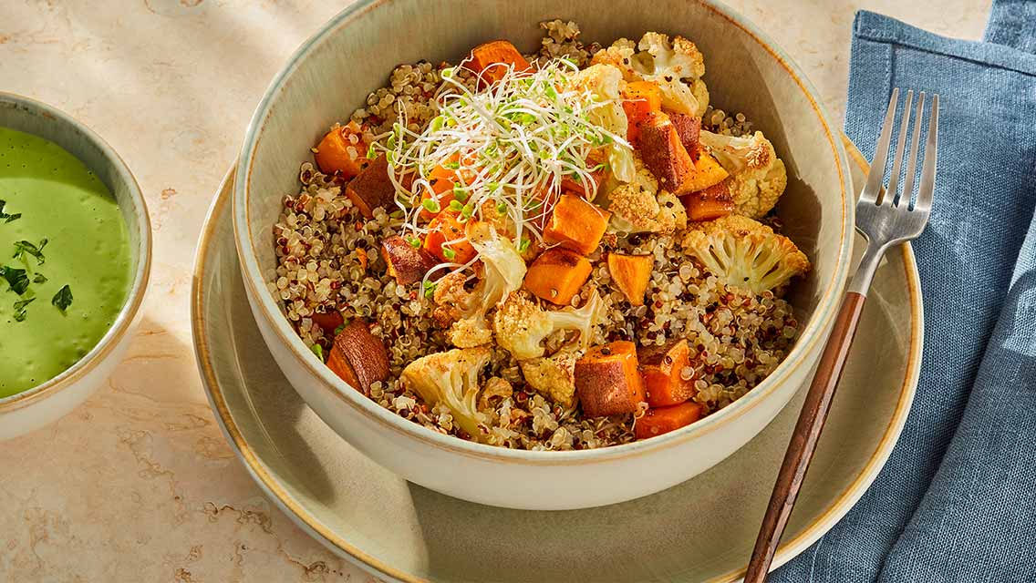 quinoa bowl recipe to help heal the gut