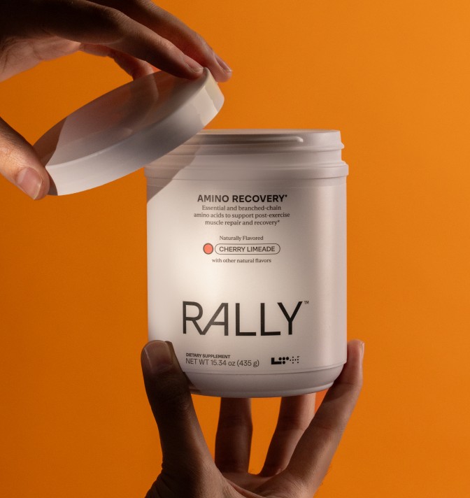 A bottle of LTH Rally Amino Recovery