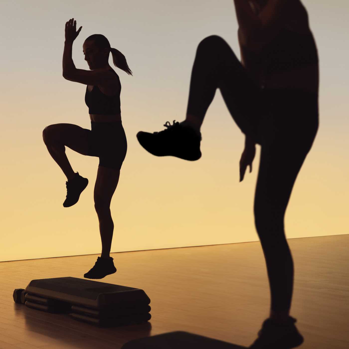 people stepping up on a box