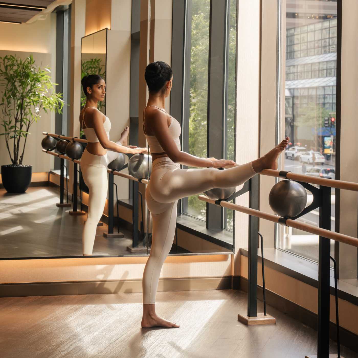 woman doing barre