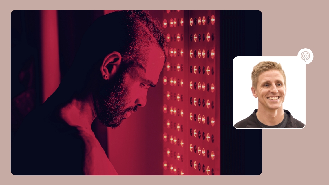 man in red light therapy and Danny headshot