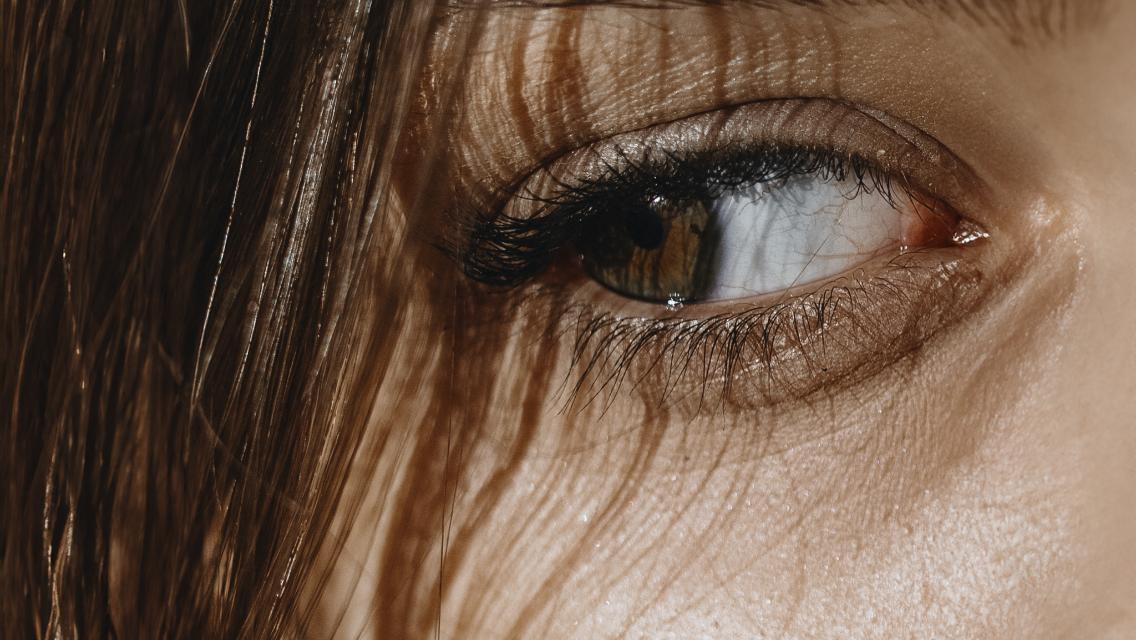 Close-up of a person's brown eye