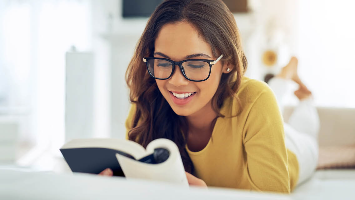 a woman reading a book