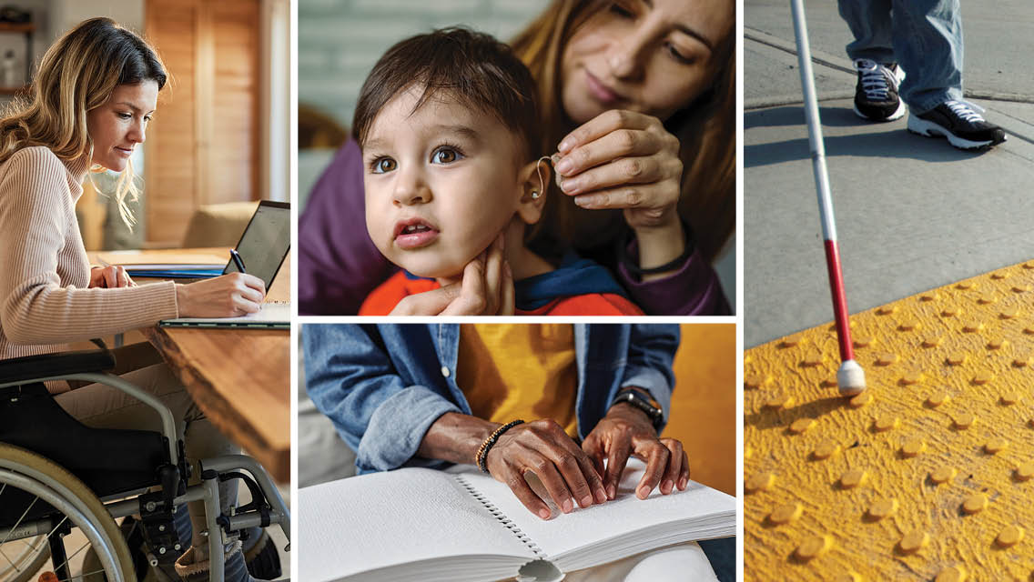 a collage of images in support of disabilities