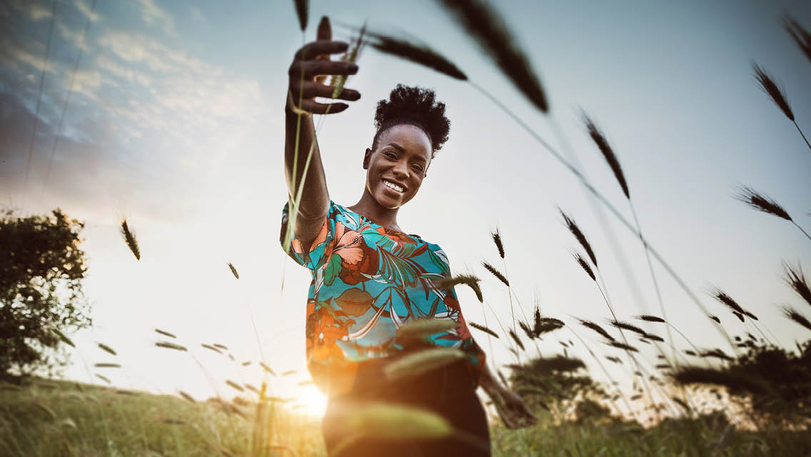 woman in field