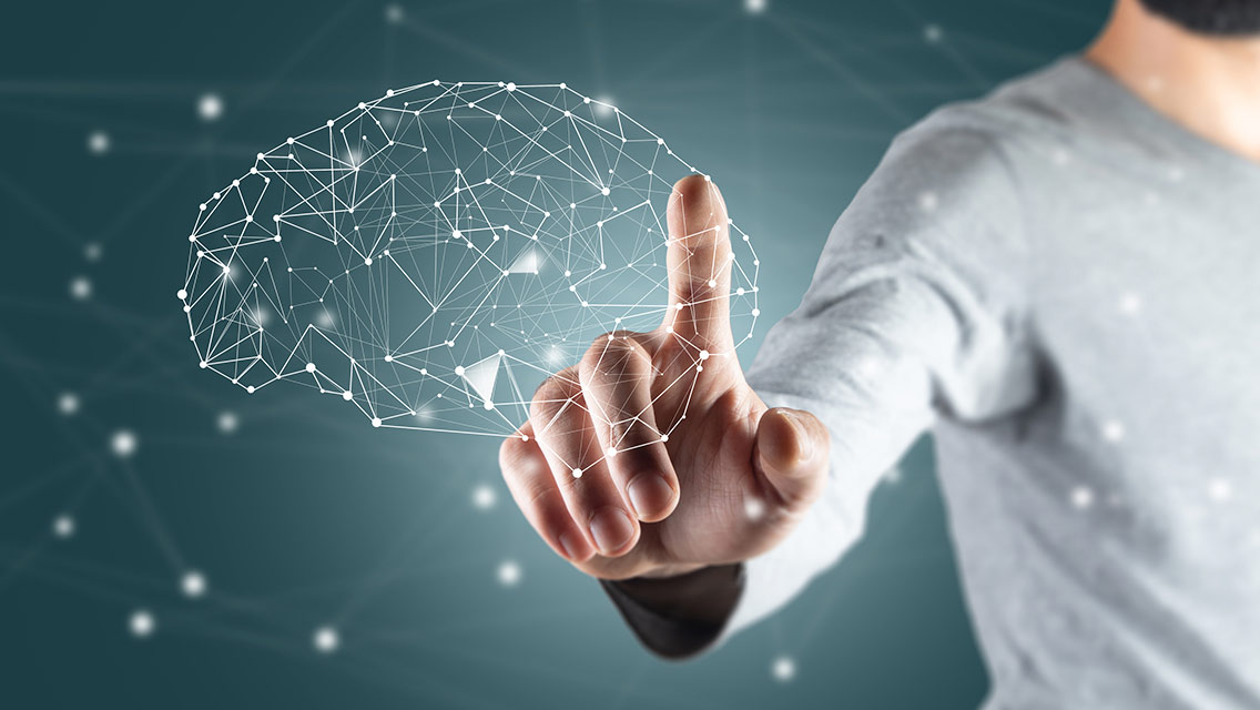 Photo illustration of brain. TMS. Transcranial magnetic stimulation.