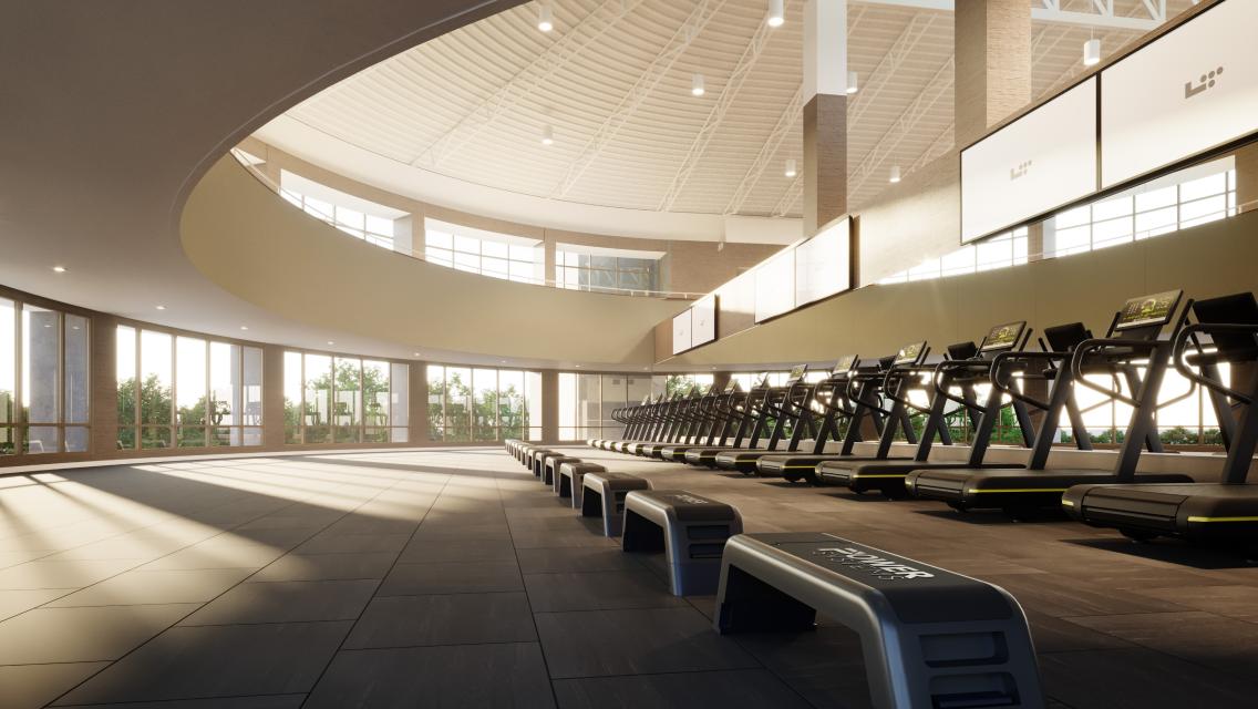 row of treadmills