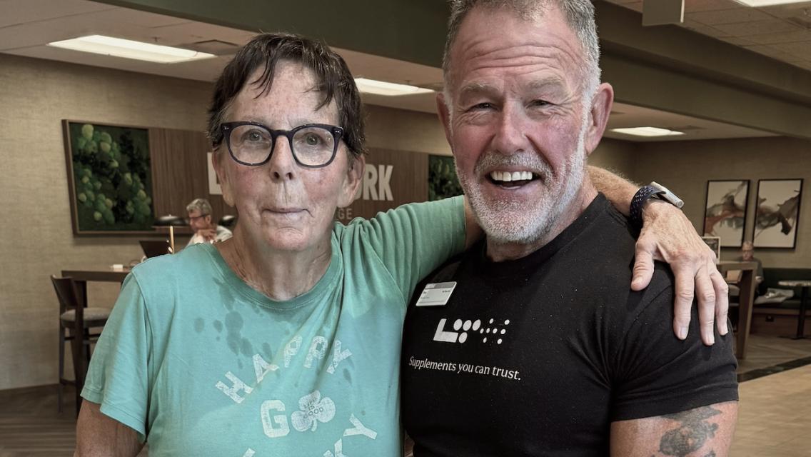 Peg Burgess and her trainer