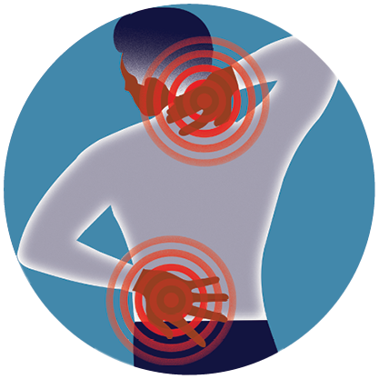 illustration sore neck and lower back