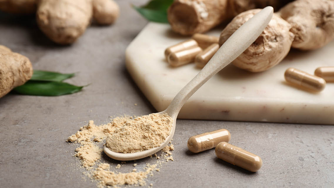 ginger in various forms