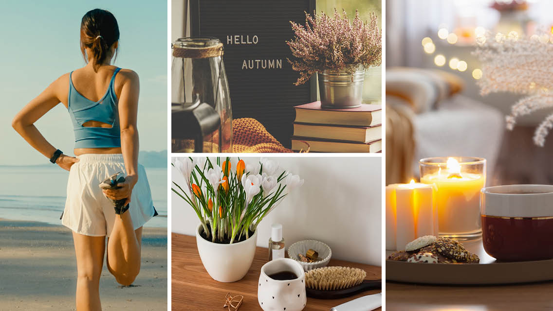 image collage of various seasonal routine ideas