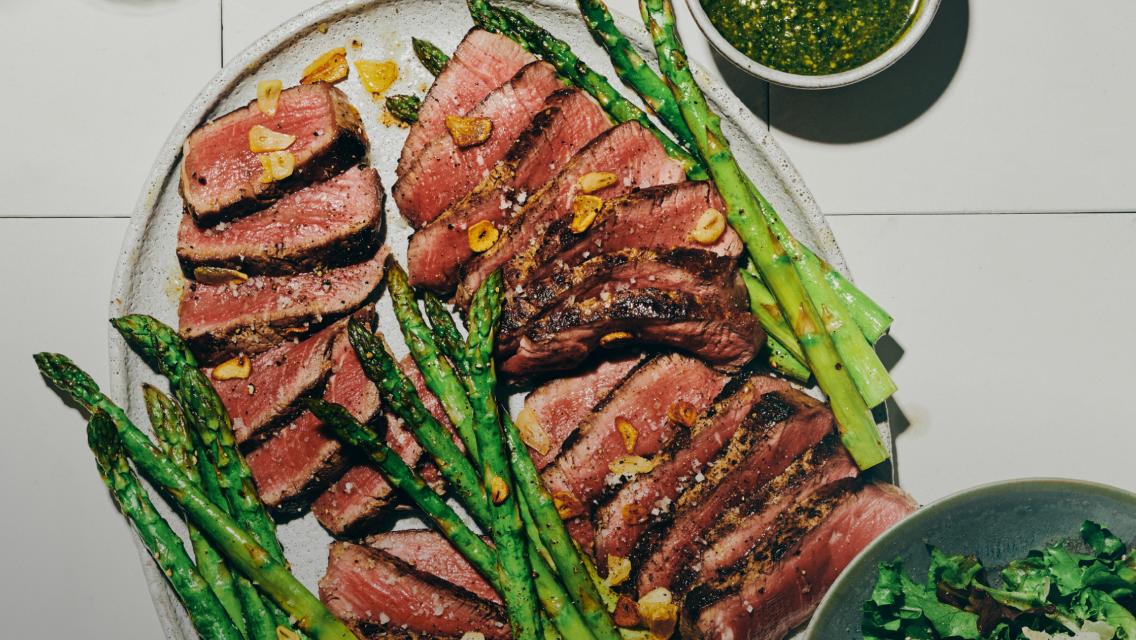 plate of steak and veggies