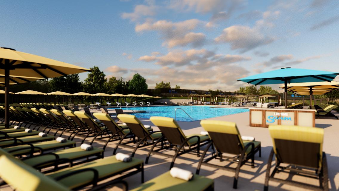 outdoor pool at life time north shore