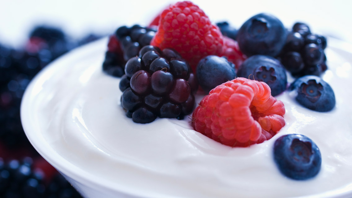 bowl of yogurt with berries