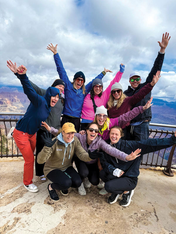 a group of rim to rim hikers