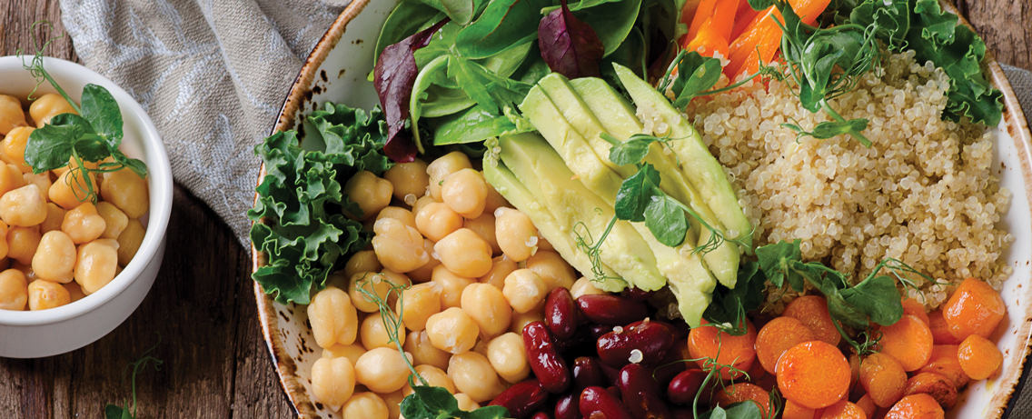 a bowl of fiber rich foods