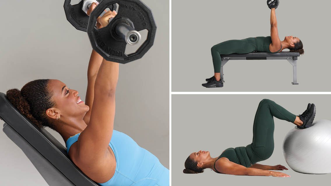 a woman lifting weights