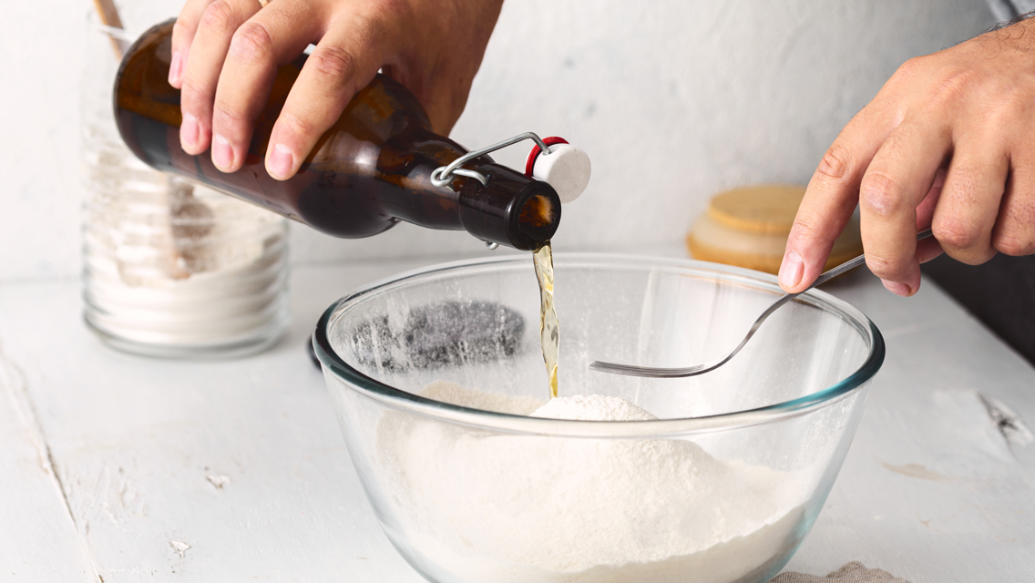 a person uses beer in their recipe