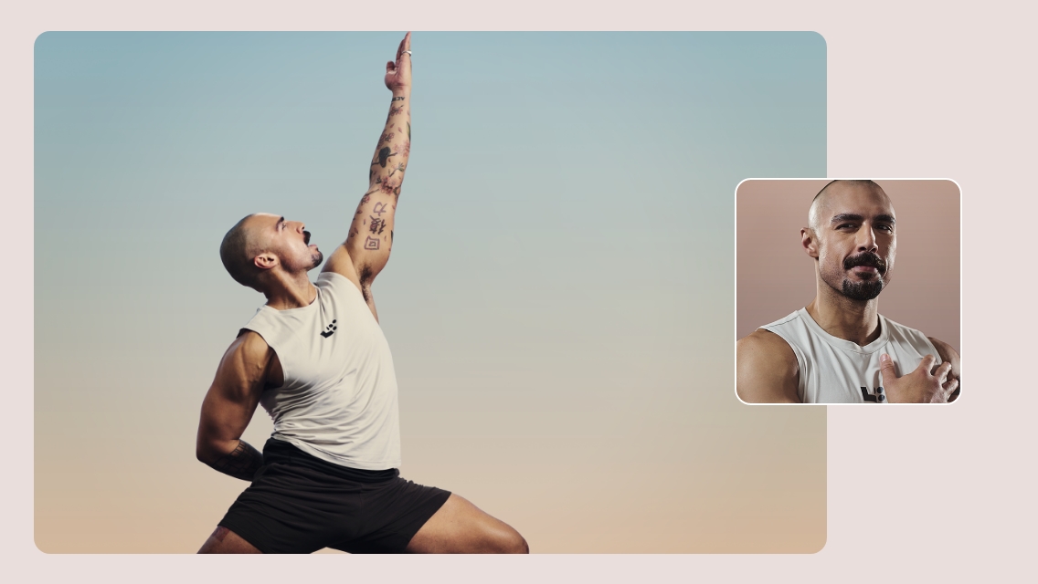 trainer doing yoga pose