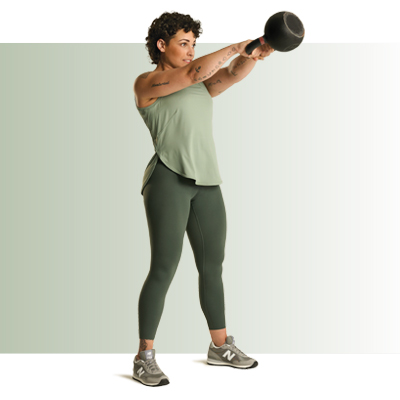 kettlebell is weightless at top of swing