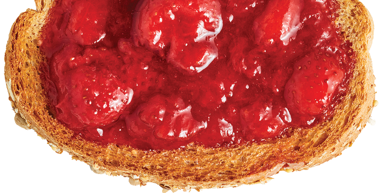 toast with strawberry jam