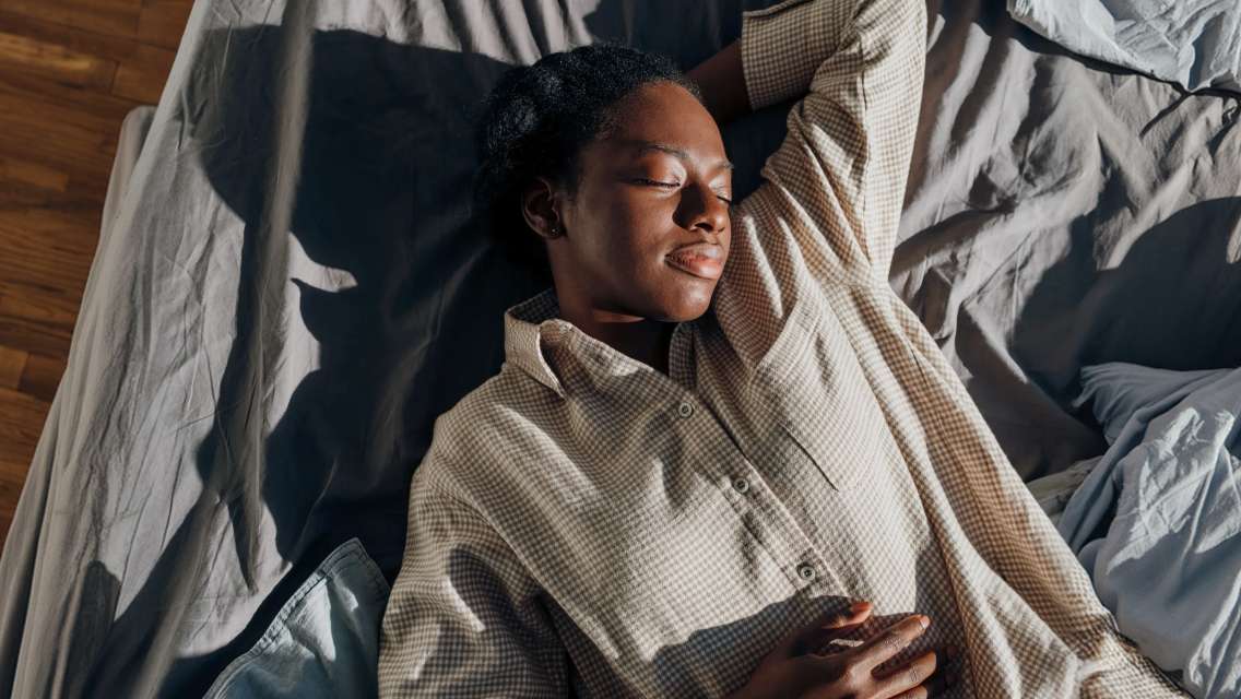 woman sleeping in bed