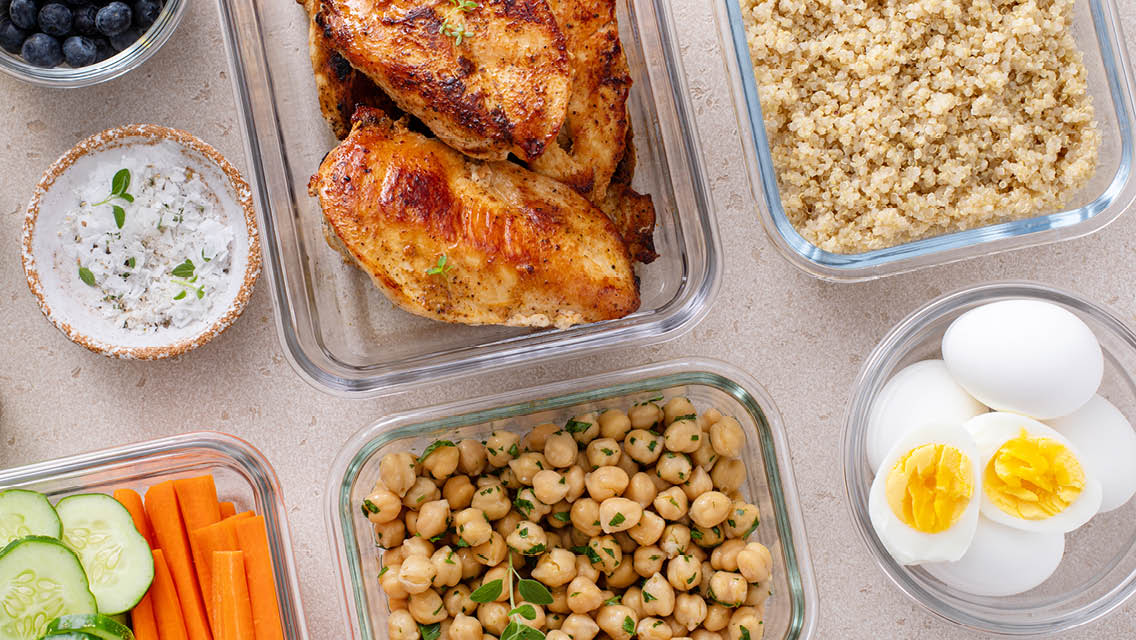 containers of high protein foods