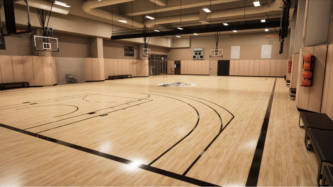 indoor basketball court at life time river north
