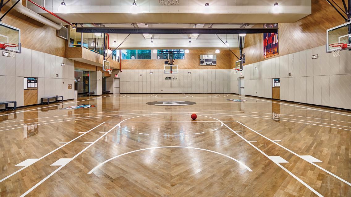 indoor basketball court at life time sky