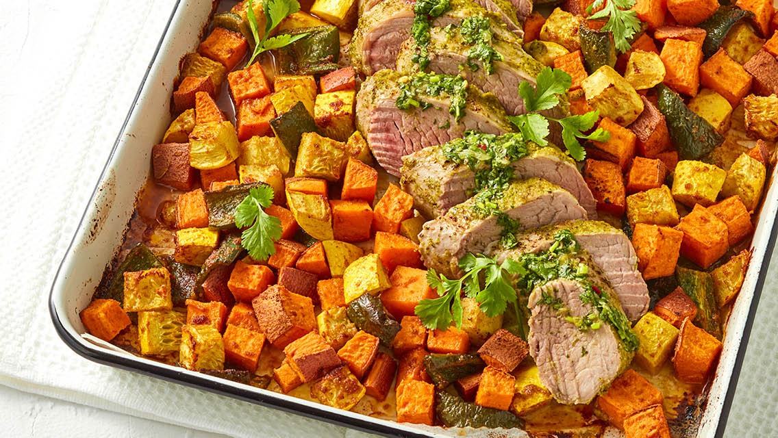 cilantro pork and veggies