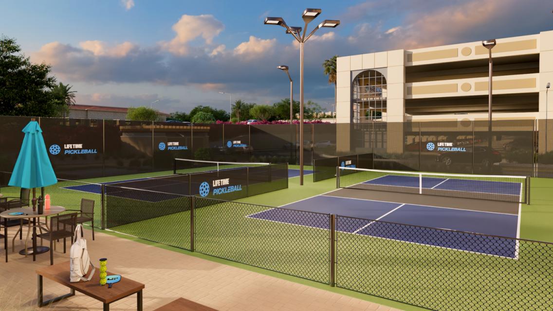 outdoor pickleball courts at life time brea