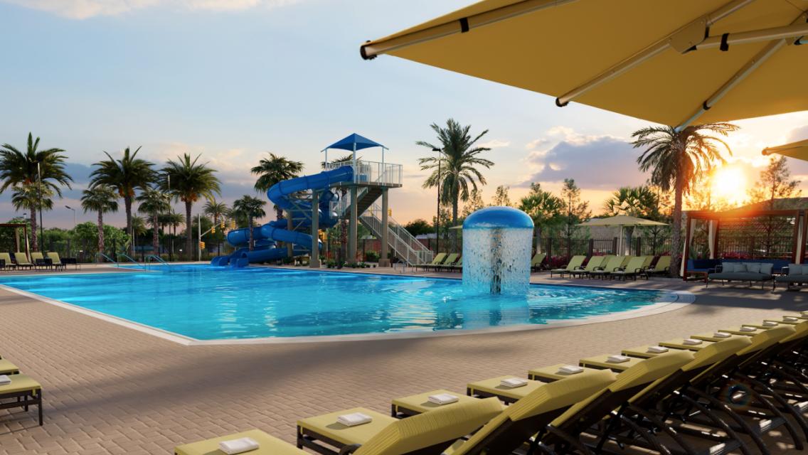 outdoor pool at life time brea