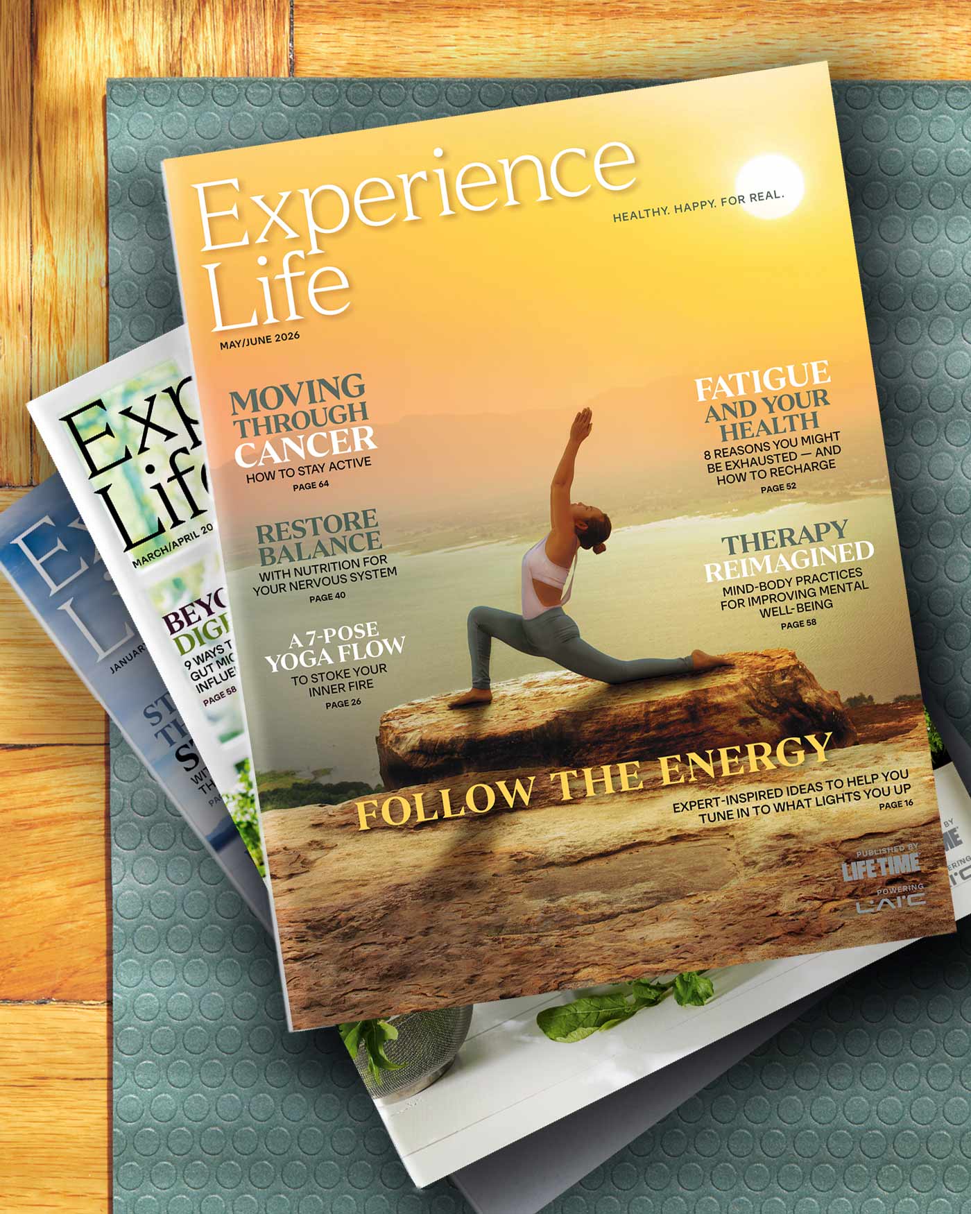 stack of Experience Life covers