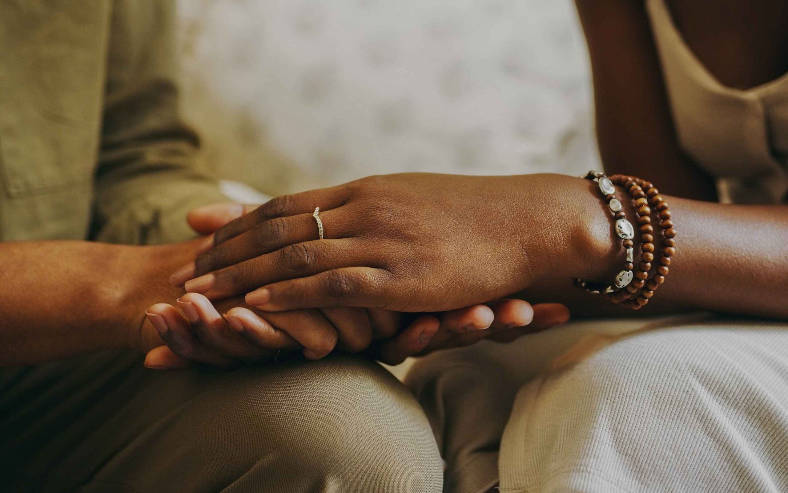 a couple holding hands