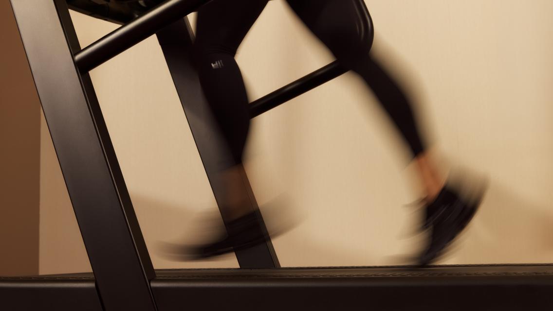 feet on treadmill