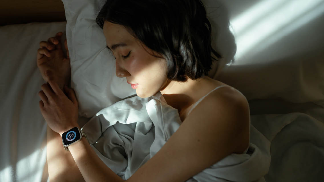 a woman sleeping