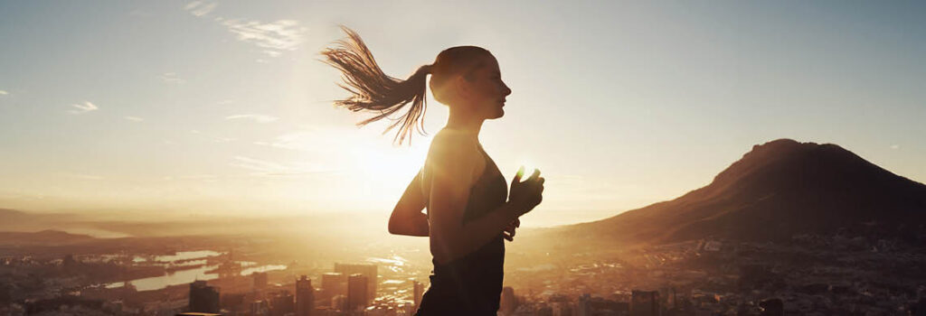 a person running.