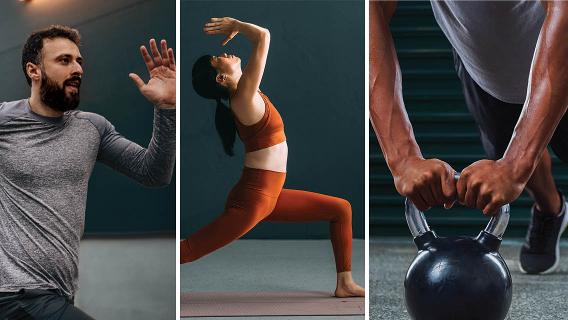Collage of fitness photos