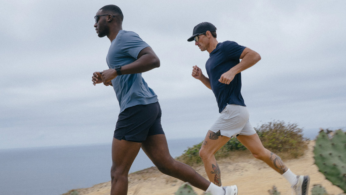 two men running