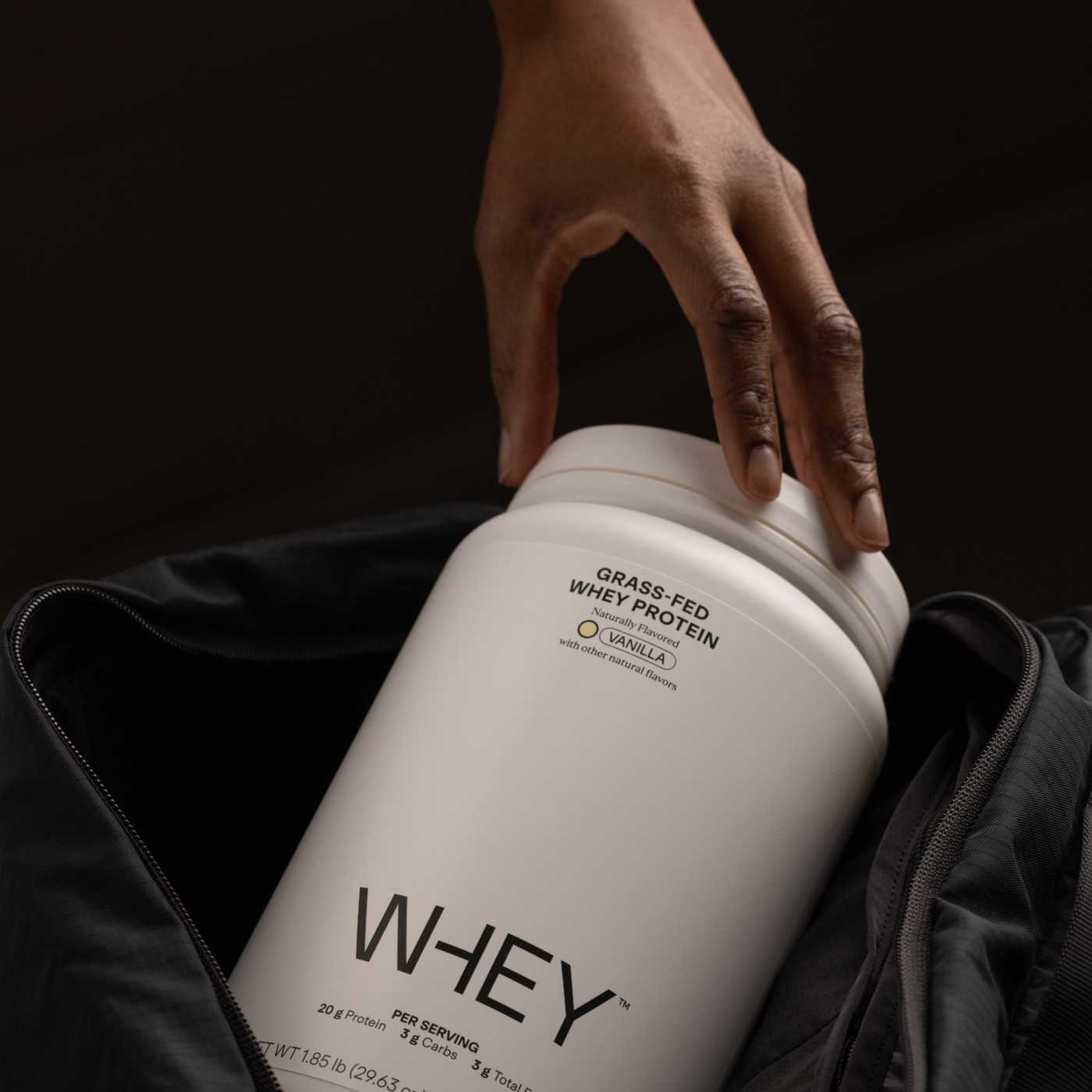tub of whey protein powder