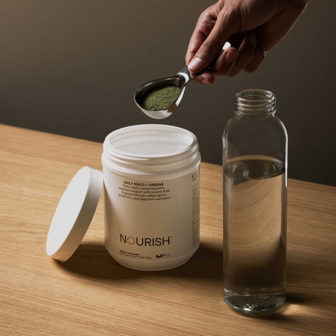 person scooping LTH nourish