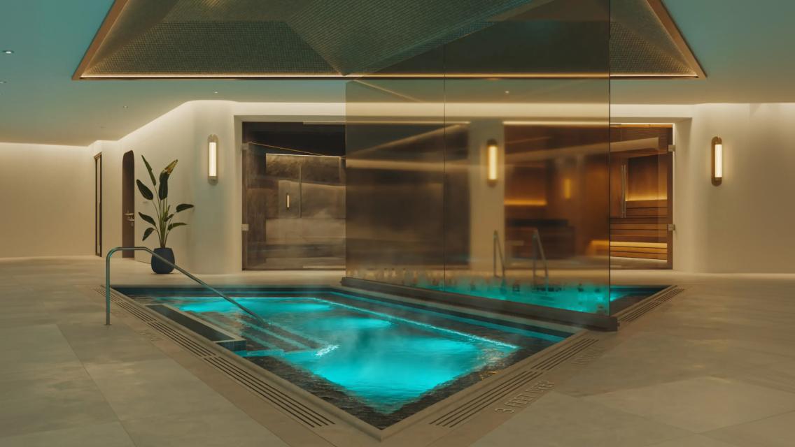 A cold plunge inside a life time club.
