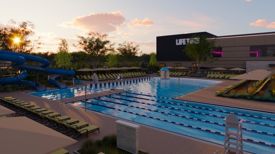 Outdoor pool at life time westfield.