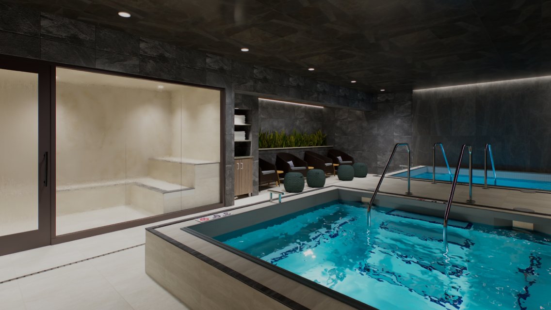 Locker room whirlpool at life time westfield.