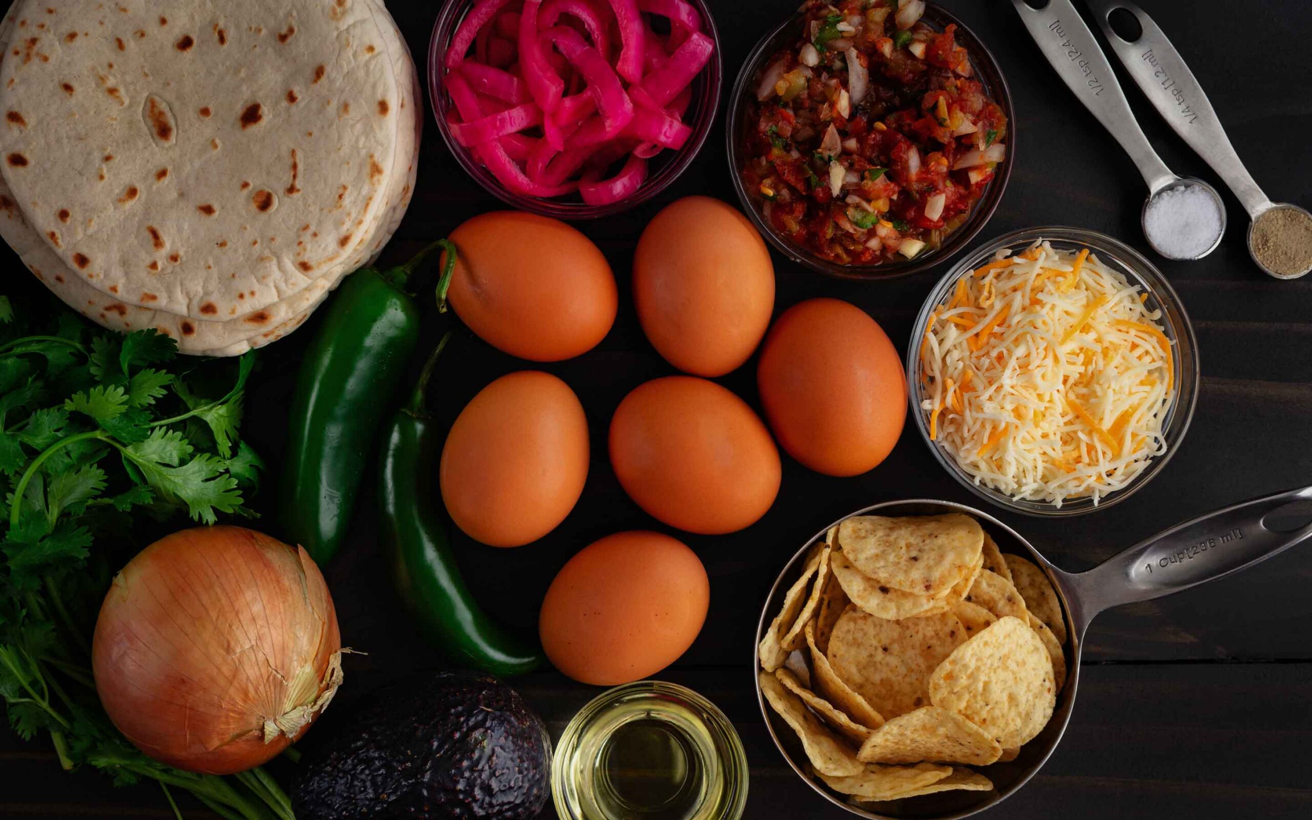 counter with healthy foods for back-to-school